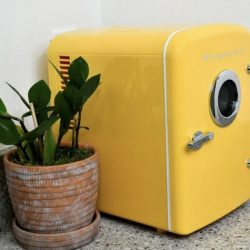 Frigidaire Portable Retro 6-can Mini Cooler, EFMIS151, Built-in Bluetooth(R) Speaker